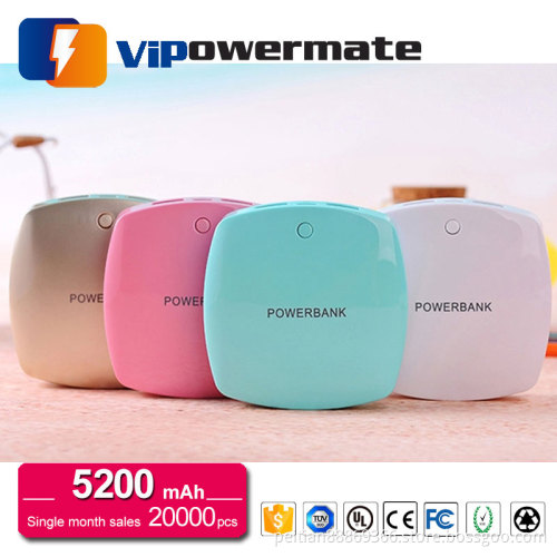 Best quality 5200mah cute emergency mobile phone external battery power bank charger